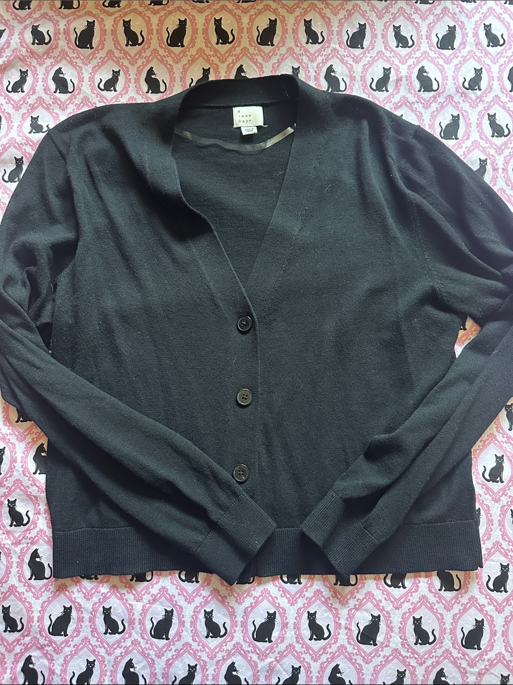 a new day Black V-Neck Button Front Women's Cardigan